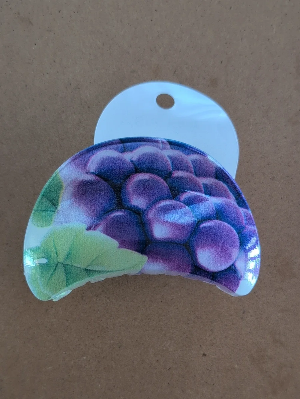 Grape Print Hair Claw Clip in Purple and Green
